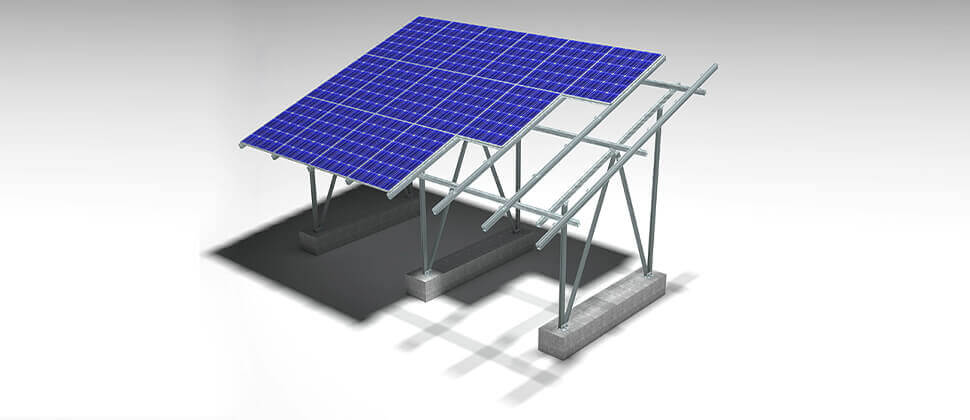 solar panel with dual pole landscape orientation